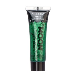 Classic Fine Face & Body Glitter Gel by Moon Glitter - Green - Cosmetic Festival Glitter Face Paint for Face, Body, Hair, Nails - 12ml