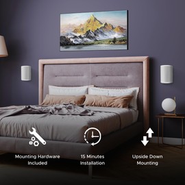 ERA100 Wall Mount Bracket, Low Profile, White, Twin Pack, Compatible with Sonos ERA 100 Speaker, Complete with All Fixing Hardware