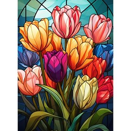 Flower DIY Diamond Painting Kits Art Kits for Beginner Full Drill Diamond Dots Home Decor 11.8x15.7 inch:_GA-152_12x16inch (30x40cmÔºâ