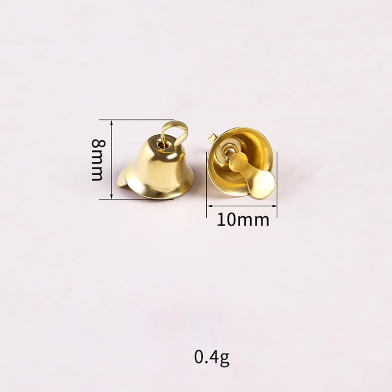 100 Pcs Small Golden Liberty Bells Christmas Jingle Bells Craft