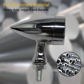 JMTBNO 2 x Chrome Motorcycle LED Indicator Red Light Bullet Mini Indicator Running Light Rear Signal Light Waterproof 10 mm 12 V Universal for Motorcycle Cruiser Bobber Chopper Cafe Racer Scooter Quad