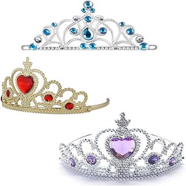 3Pcs Rhinestones Crystal Headgear Princes Crown,Crystal Rhinestone Princess corona Headgear,Tiaras crown Princess Crystal Rhinestones Crowns