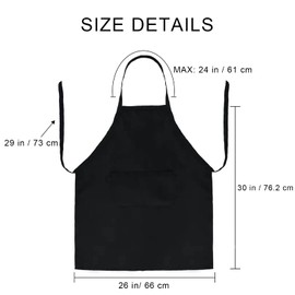 L.C. life BGHN Cooking Apron for Kitchen Black Waterproof and Oil Resistant for Men Waiter's Apron Essential for Cooking Lovers (60 x 70 cm), black