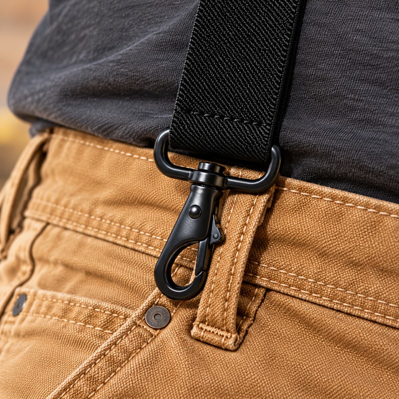 Heavy Duty X-Back Suspenders for Men – Adjustable 4-Hook Elastic
