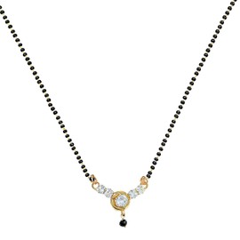 Manglsutra Set for WomenTrendy Traditional Ethnic AD Mangalsutra Chain Pendant for Women Suitable for Wedding, Engagement, Parties and gifts, Small (Design 1)