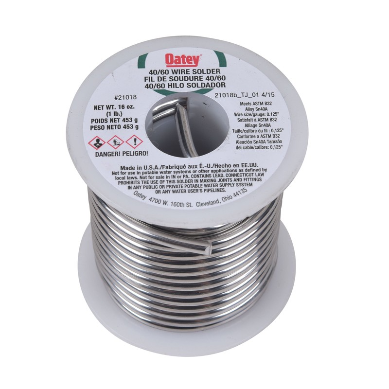 Oatey 21018 40/60 Wire Solder, 0.125-Inch ga. - 1 lb.