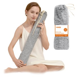 samply Long Hot Water Bottle with Soft Cover, 3 Litres, Hose Hot Water Bottle for Neck and Shoulder, 79 x 11.9 cm, Neck Hot Water Bottle (Grey)