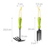 Relaxdays Garden tool set, 4 pieces, flower trowel, small rake,