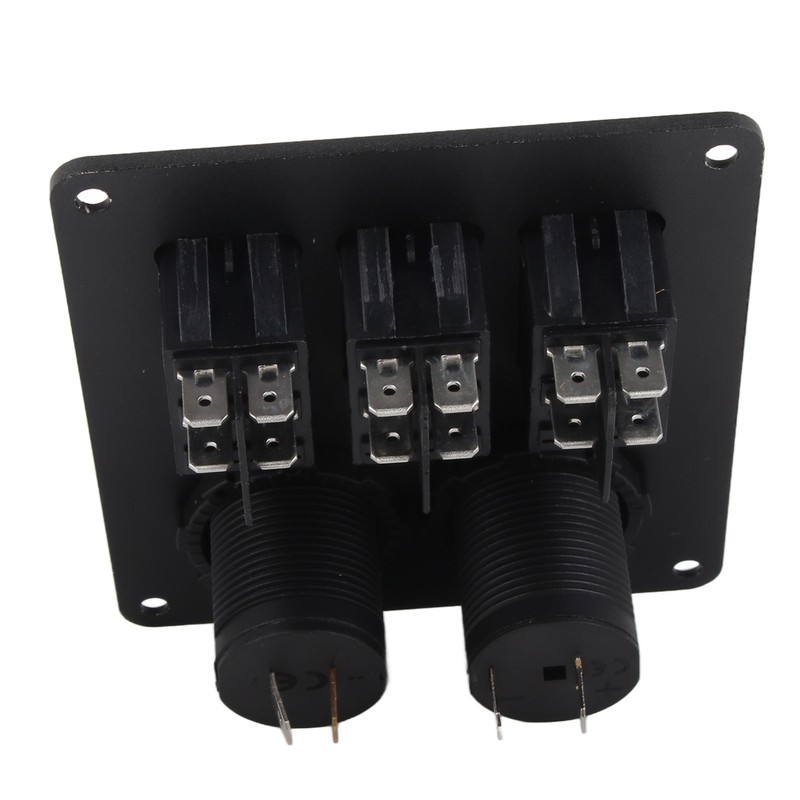 Car Marine 3+2combination LED Single Rocker Green Light Switch+Car Charger