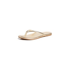 beek Women's Sunbeam Flip Flops, Platinum, Metallic, Gold, 10 Medium US