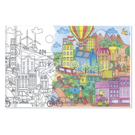 Avenue Mandarine GY083C Graffy Colour Roll, Poster Paper 90 g, Rolls 5 m x 0.35 m, Suitable for Felt and Writing Pens, 1 Piece, Environmentally Friendly City