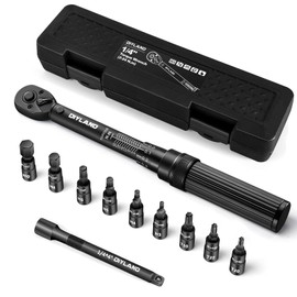 DIYLAND Torque Wrench 1/4 Inch 2-24 Nm, 72 Teeth Tyre Wrench Tool with Tool Box, Torque Wrench for Car, Bicycle, Motorcycle, Readings with an Accuracy of 0.1