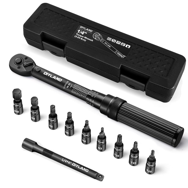 DIYLAND Torque Wrench 1/4 Inch 2-24 Nm, 72 Teeth Tyre