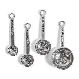 Crosby & Taylor Farm to Table 4-piece Pewter Measuring Spoon Set, Lead-Free, Handmade in the USA
