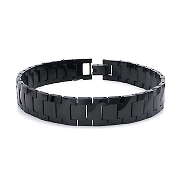 Black Tungsten Carbide 10MM Men's Link Bracelet Sz 7"