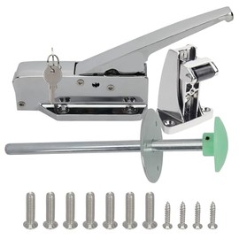 Xiozugibi Walk in Cooler Door Handle Complete Latch Kit Latch Offset 1/5 inch to 3/5 inch Flush 5.9 Inch Solid Metal Interior Release Handle
