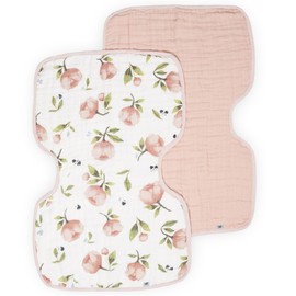 Little Unicorn 100% Organic Cotton Muslin Burp Cloth 2 Pack | Ultra Absorbent | Unisex (Watercolor Floret + Rosie)