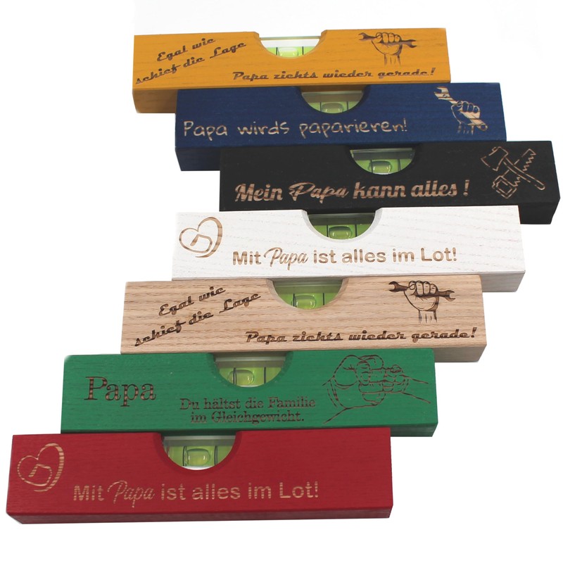Mini Spirit Level for Father's Day with Dad Motifs, Gift