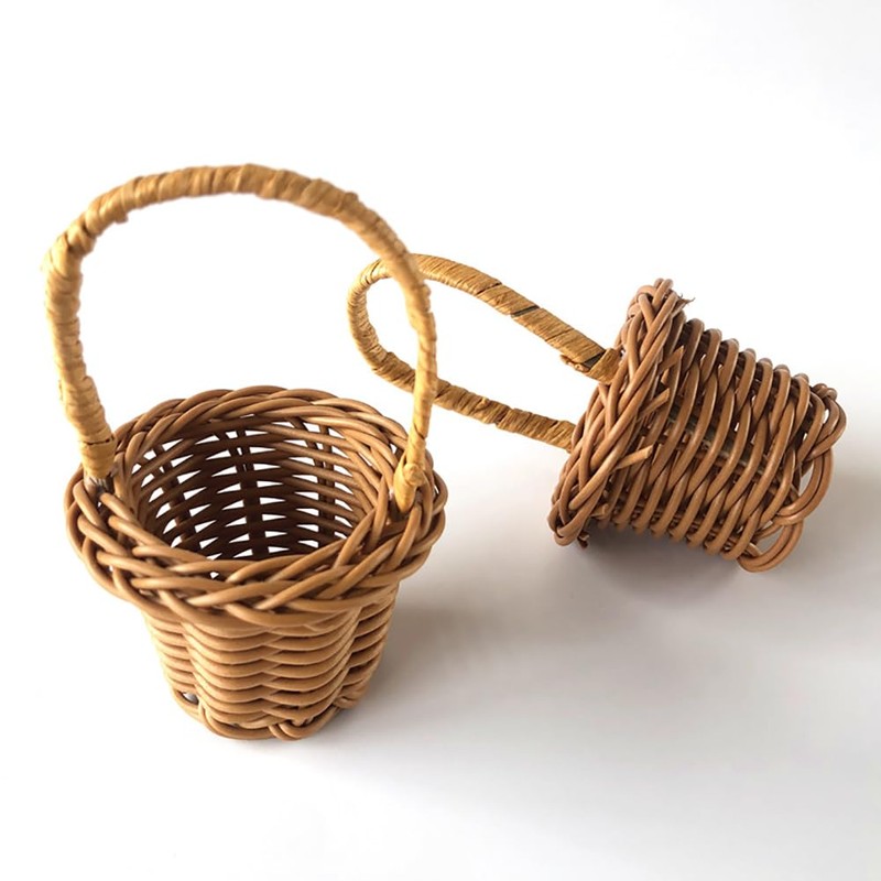 6 Pcs Small Rattan Baskets Craft Woven Baskets Mini Basket