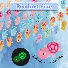 150Pcs Mini Resin Turtles, Mini Resin Animals, Colorful Luminous Tiny Turtle Figurines, Glow in The Dark for Hidden Game Aesthetic DIY Supplies Micro Garden Landscape Decoration