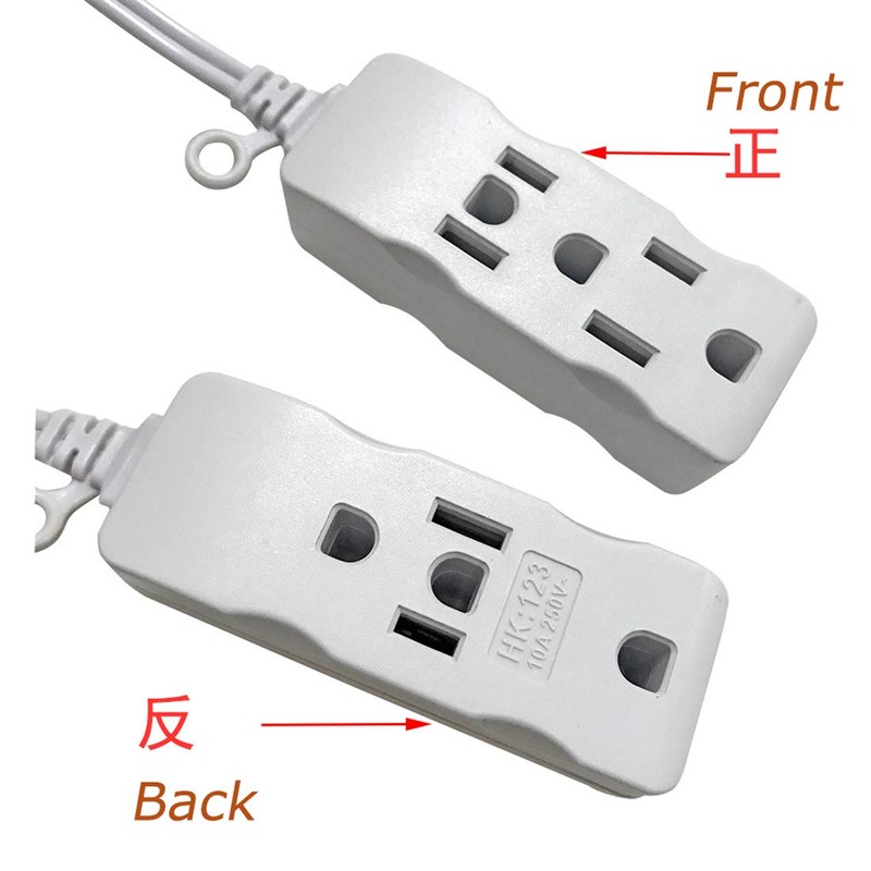 3 Outlet Surge Protector Power Strip, Input :2 Flat pins,Output:3X3pins,3FT,6Ft,9Ft,15Ft