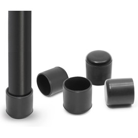 Uenhoy 40 Pcs 3/4" (19mm) PVC Chair Leg Tips Caps Round Chair Leg Floor Protectors Black Furniture Leg End Caps