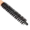 Mini Round Brush Nylon Bristles Short Hair Styling Wooden Handle