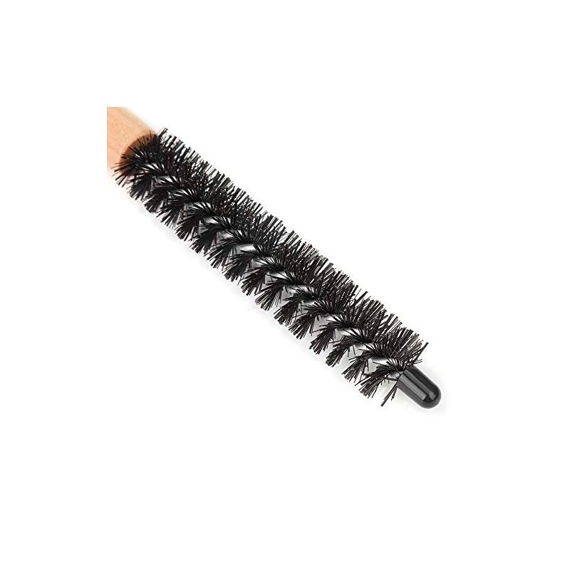 Mini Round Brush Nylon Bristles Short Hair Styling Wooden Handle