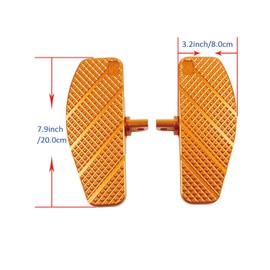 POWERJAMES 8.0 Inch Long Mini Foot Pedal Floorboard for Harley Davidson 1990-2017 Super Glide, Street Bob, Fat Bob, Low Rider, Low Rider S, Wide Glide, Breakout, Softail Standard, (Small Orange)