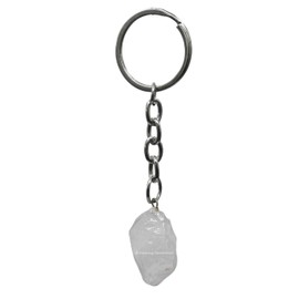 Clear Quartz Crystal Car Key Holder - Crystals and Healing Stones Car Keys Keychain for Gift for Christmas Stockings Stuffers for Women Men Teen Kids (Raw Crystal Keychain)
