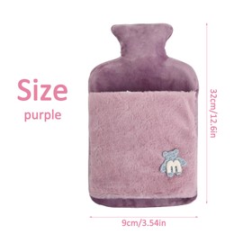 Amexo Premium Wärmflasche mit Bezug 2L Wärmeflasche Aus Naturkautschuk Auslaufsichere Bettflasche Perioden Wärmegürtel für Freundin Geschenk (Grau) (Kaffeefarbe)