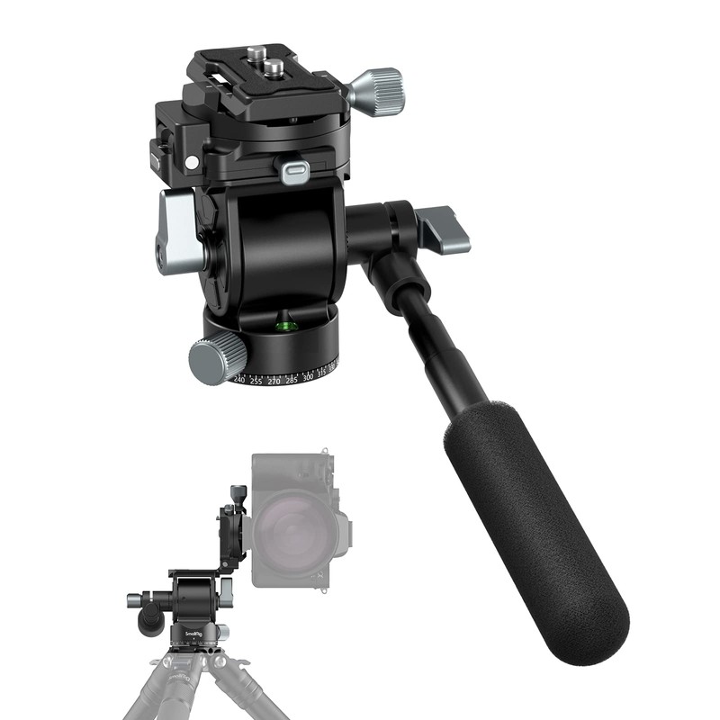 SmallRig 4104 Video Head with Telescoping Handle Switchable QR Plate