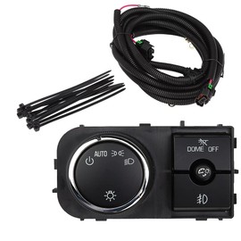 25858705 Dimmer Dome Headlamp Headlight Switch 1527J 15096895 with Fog Light Wiring Harness Compatible with 2007-2013 Silverado Suburban Tahoe GMC Sierra Yukon XL