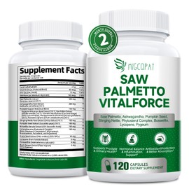 23-in-1 Saw Palmetto for Men 10000 mg Saw Palmetto per Serving, Prostate Health Supplement Pro with Ashwagandha, Pumpkin Seed, Stinging Nettle for Prostate, DHT Blocker, Urinary & Hormones, 120 Caps