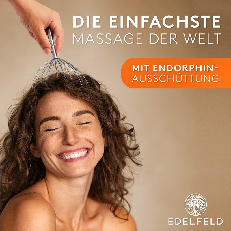 EDELFELD Head Massage Spider with 24 Fingers [with Gift Packaging