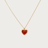 En Route Jewelry Carnelian Stone Heart Necklace in Silver -