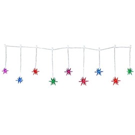 BANBERRY DESIGNS Multi Color Changing LED Starburst Christmas Light Strand - Perfect for Christmas Decorating - 48" Long with 9 Lighted Acrylic Starbursts