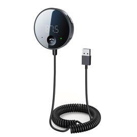 eppfun 2-IN-1 FM Transmitter & Bluetooth Receiver for Car, Wireless Radio Adapter with Hands Free, Support TF Card Music Playback