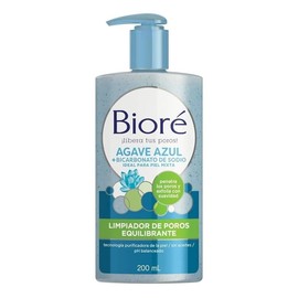 Limpiador de poros Bioré equilibrante agave azul + bicarbonato de sodio 200 ml