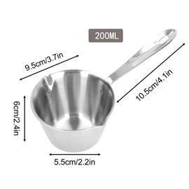 Hominas Milk Pot with Spout, Butter Melting Pot Stainless Steel Milk Warmer Pot 200 ml for Kitchen Gas Stove