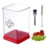 Nine Mansion Speed Slicer Stainless Steel Fruit Slicer Cup, Strawberry,