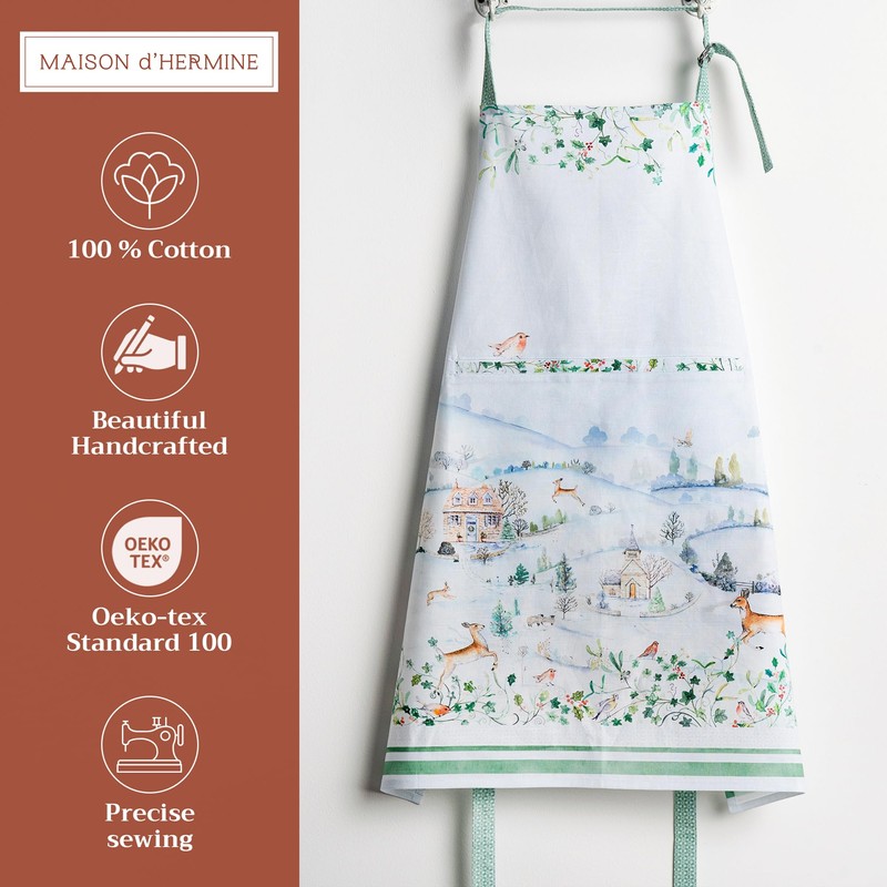 Maison d' Hermine Apron for women with Pocket 100% Cotton
