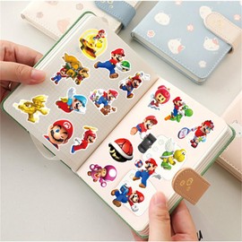 50pcs Cartoon Mario Stickers for Kids, Vinyl Waterproof Decal for Water Bottle Laptop Toy Sticker for DIY Decorate Bumper Phone Hard Hat Party Supplies Kids Teens Gifts (mar50)
