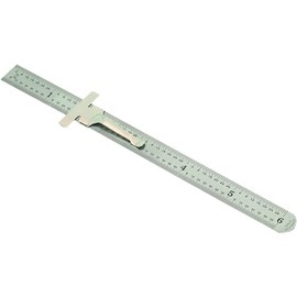 Mitutoyo 950-300, Pocket Steel Rule, 6"/150mm (1/64"/1mm), 1/2" Wide, With Pocket Clip, Chrome