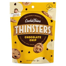 Thinsters Cookie Thins Chocolate Chip, Non GMO, Peanut Free, 4 Ounce
