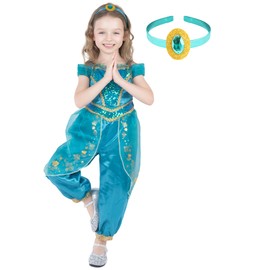 Disfraz de jazmín de Wizland para niñas, disfraz de princesa árabe, para carnaval, Halloween, Vestido Jasmine, 24-36 Meses