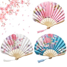 DXPETA 3 Pcs Hand Fan, Hand Held Fans Folding, Hand Fan Folding, Handheld Fan Folding, Handheld Fan, Handheld Folding Fan, Folding Fan, For Wedding, Preference, Performance, Dancing,Home Decoration