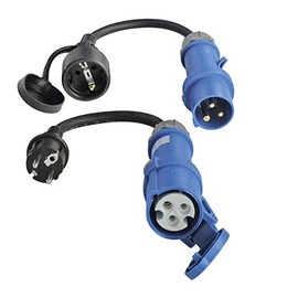 ViD® 2 x Adaptor Cable CEE 0.3 m Black 230 V 16 A 3-Pin