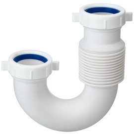 (1 Pack-White) eflyefly 1-1/2 inch J Adjustable Bend for Kitchen Bathroom Sink Drain