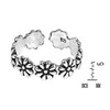 Stylish Flowers Wrap .925 Sterling Silver Toe Ring or Pinky